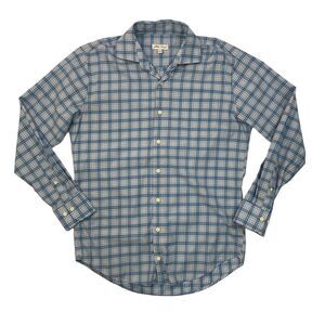 Peter Millar Shirt Mens M Medium Crown Barrett Plaid Long Sleeve Stretch Cotton
